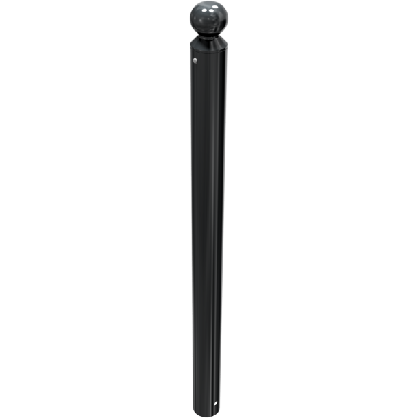 Dekorativ puller | st�lr�r � 89 mm | med kuglehoved | fastmonteret, til indst�bning i beton med jordanker, total l�ngde ca. 1300 mm | uden �je